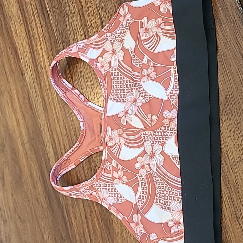 VICTORIAS SECRET Floral Racerback Sports Bra Sz Large